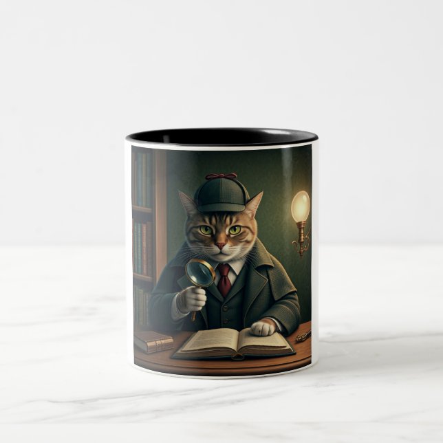 Feline Sleuth : Une mystérieuse Mug De Café (Centre)