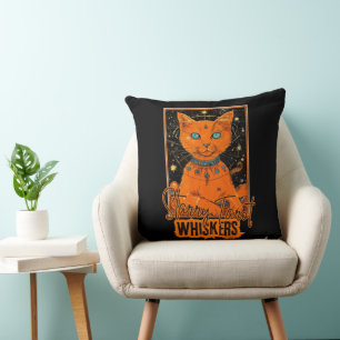 Feline Tarot Fortune Kosmisches Katzendesign Kissen