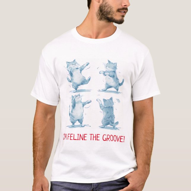 Feline the Groove Dancing Cats T-Shirt (Vorderseite)