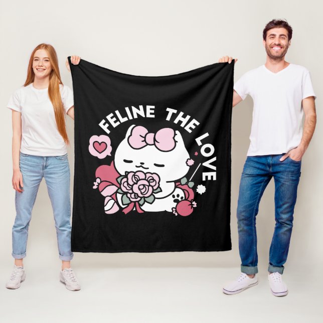 Feline the Liebe - Niedliches Katzen-Design von Va Fleecedecke (Beispiel)
