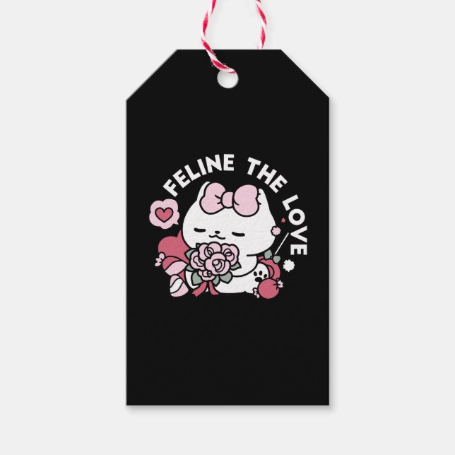 Feline the Liebe - Niedliches Katzen-Design von Va Geschenkanhänger (Vorderseite)