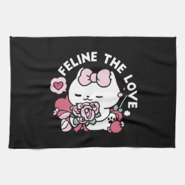 Feline the Liebe - Niedliches Katzen-Design von Va Geschirrtuch