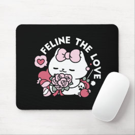 Feline the Liebe - Niedliches Katzen-Design von Va Mousepad