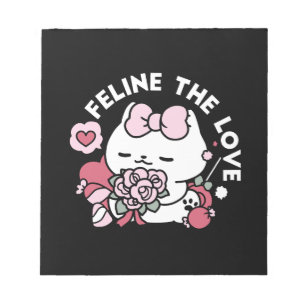 Feline the Liebe - Niedliches Katzen-Design von Va Notizblock