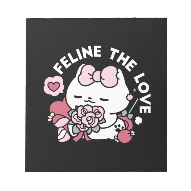 Feline the Liebe - Niedliches Katzen-Design von Va Notizblock (Vorderseite)