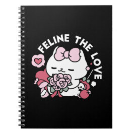 Feline the Liebe - Niedliches Katzen-Design von Va Notizblock