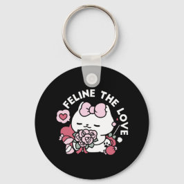 Feline the Liebe - Niedliches Katzen-Design von Va Schlüsselanhänger