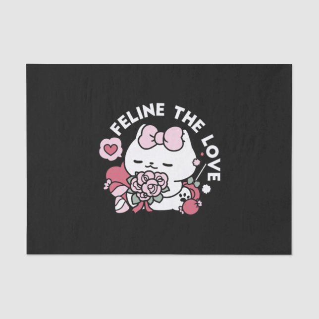 Feline the Liebe - Niedliches Katzen-Design von Va Seidenpapier (Vorderseite)