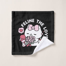 Feline the Liebe - Niedliches Katzen-Design von Va Waschlappen