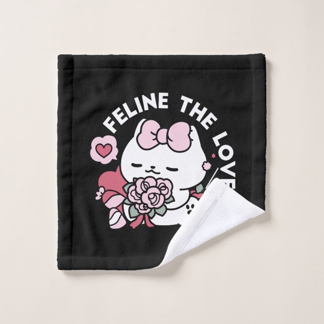 Feline the Liebe - Niedliches Katzen-Design von Va Waschlappen (Waschlappen)