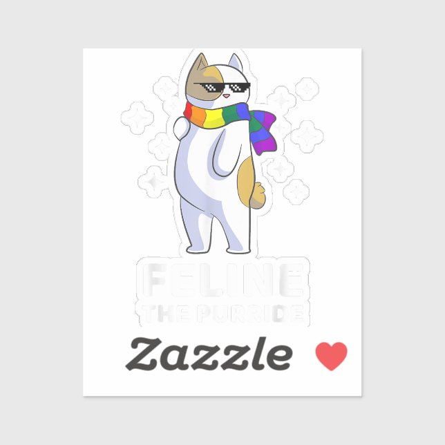 Feline The Purride LGBT Gay Pride Cat Aufkleber (Blatt)
