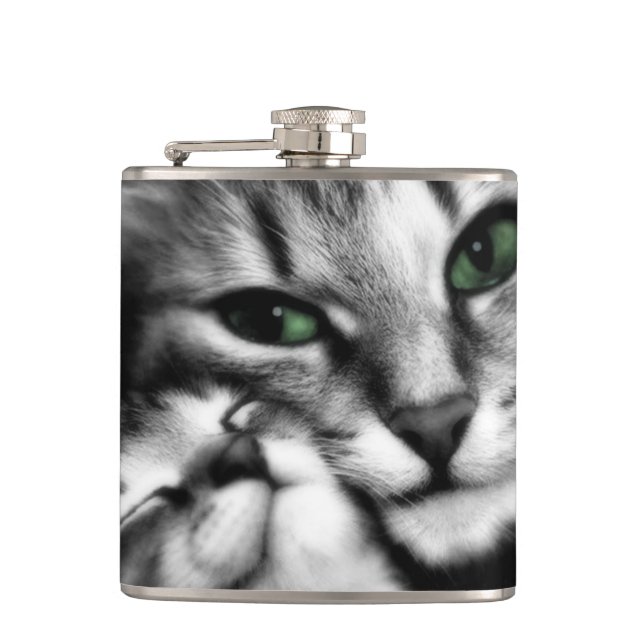 Feline Zuneigung Flachmann (Vorderseite)