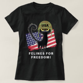 FELINEN FÜR FREIHEIT, Patriotische Katze in Armeeh T-Shirt