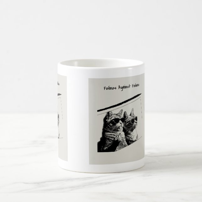 Felines gegen Felsen Kaffeetasse (Mittel)