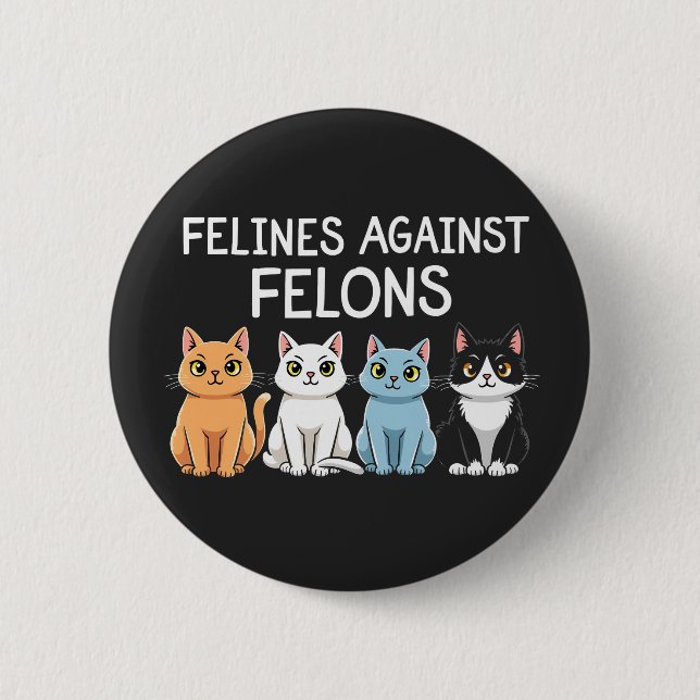 Felines gegen Felsen Trump Harris Election Cat Button (Vorderseite)