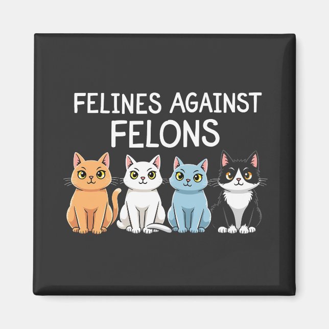 Felines gegen Felsen Trump Harris Election Cat Magnet (Vorne)