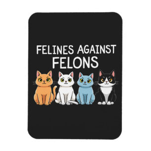 Felines gegen Felsen Trump Harris Election Cat Magnet