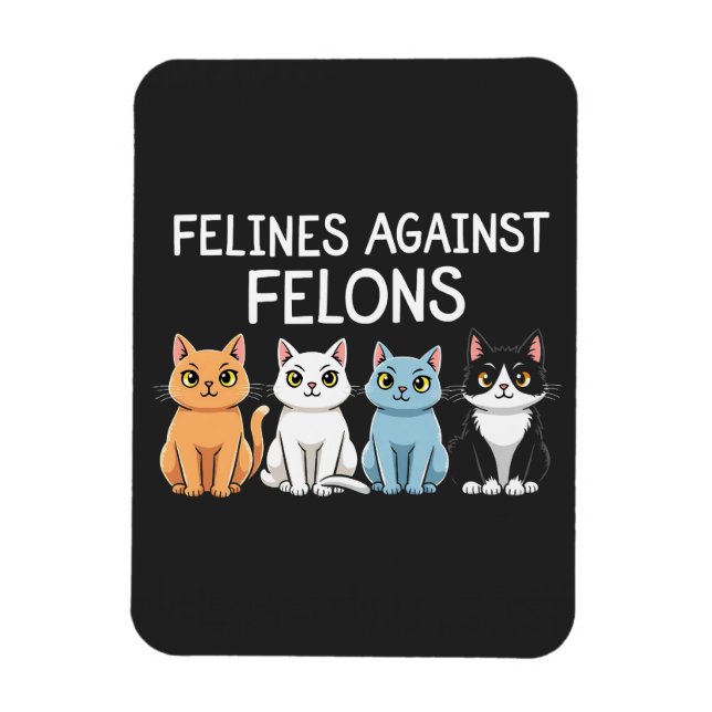 Felines gegen Felsen Trump Harris Election Cat Magnet (Vertikal)