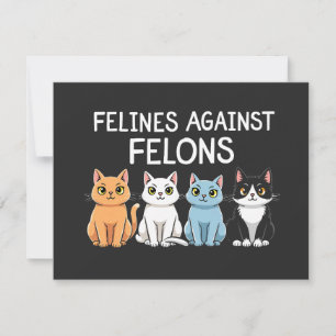 Felines gegen Felsen Trump Harris Election Cat Mitteilungskarte