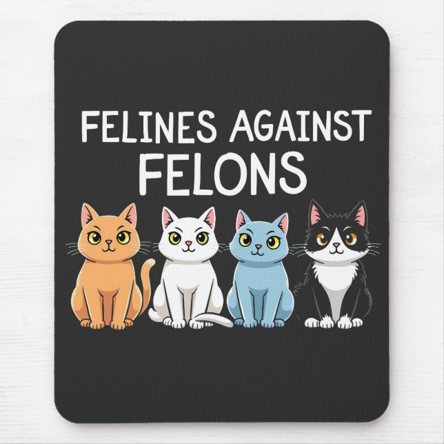 Felines gegen Felsen Trump Harris Election Cat Mousepad (Vorne)