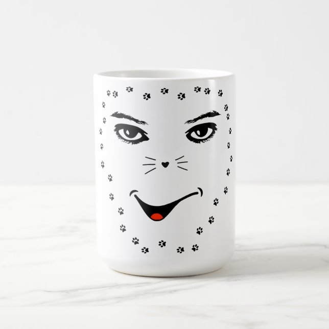 "Felines Soul, menschlicher Blick - künstlerisch Kaffeetasse (Mittel)