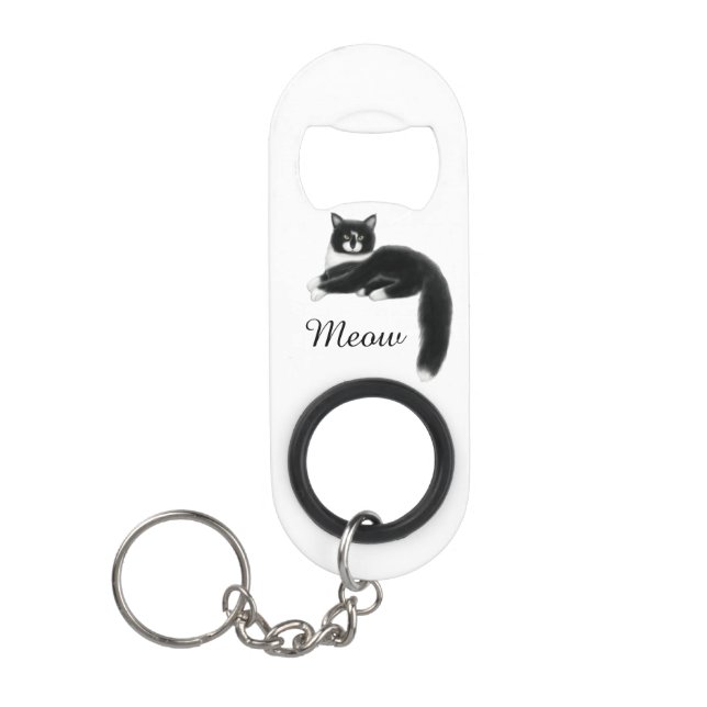 Felix der Smokings-Katzen-Flaschen-Öffner Schlüsselbund Flaschenöffner (Vorderseite)