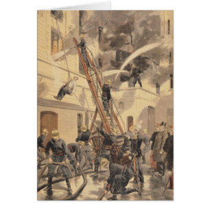 Felix Faure mit den Feuerwehrmännern