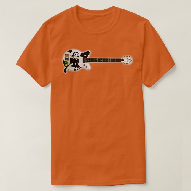 Felix le chat guitare TShirt (Design devant)