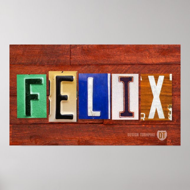 FELIX-Lizenzplatine Buchstabenname Benutzerdefinie Poster (Vorne)