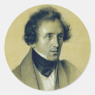 Felix Mendelssohn (1834) Runder Aufkleber