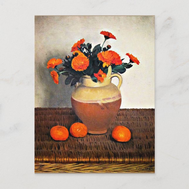 Felix Vallotton art, Marigolds und Mandarinen Postkarte (Vorderseite)