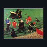 Felix Vallotton: Baden in Etretat Postkarte<br><div class="desc">Das Baden in Etretat ist ein Werk von Felix Vallotton,  der 1899 die Öltechnik benutzte und dieses Meisterwerk abschloss. Es ist eines der besten Meisterwerke des Felix Vallotton Post-Impressionismus Genre.</div>