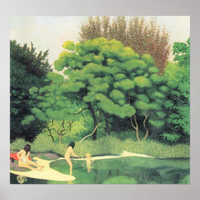 Felix Vallotton-Bathers im Wald Poster (Vorne)