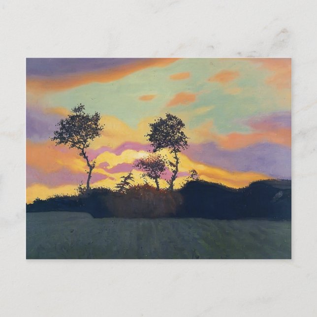 Felix Vallotton - Landschaft bei Sonnenuntergang Postkarte (Vorderseite)