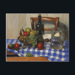 Felix Vallotton - Stillleben mit blauem Tablecloth Postkarte<br><div class="desc">Dieses Meisterwerk des Magischen Realismus mit dem Titel Still Life with Blue Checkered Tablecloth wurde 1919 vom berühmten Maler Felix Vallotton mit Öl auf Leinwand hergestellt.</div>