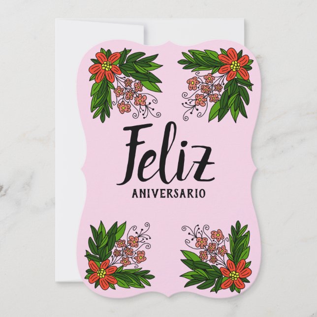 Feliz aniversario einladung (Vorderseite)