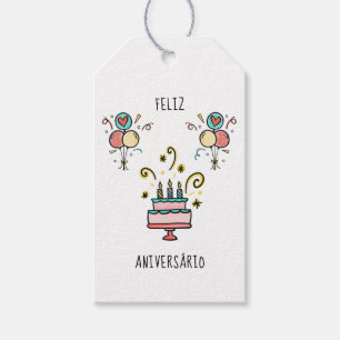 Feliz Aniversário Happy Birthday Geschenkanhänger