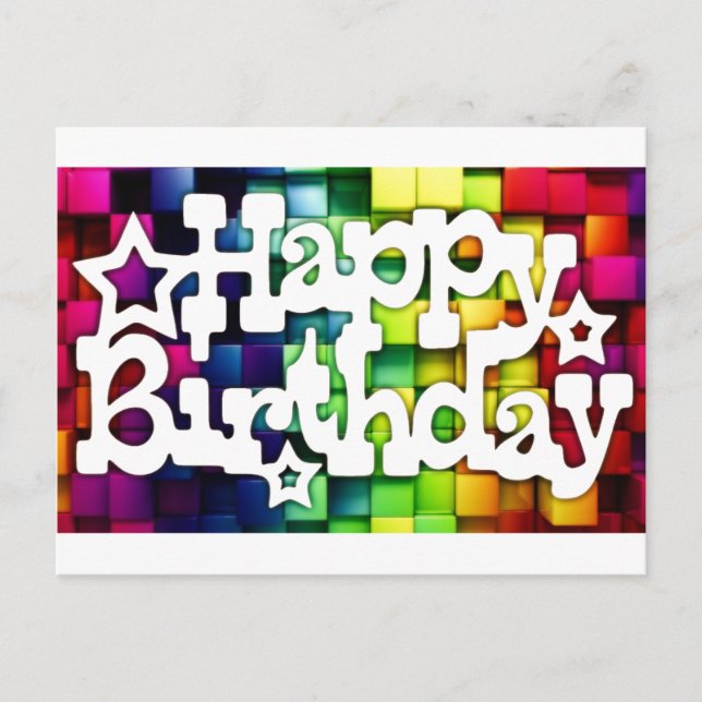 Feliz Aniversário - Happy Birthday Postkarte (Vorderseite)