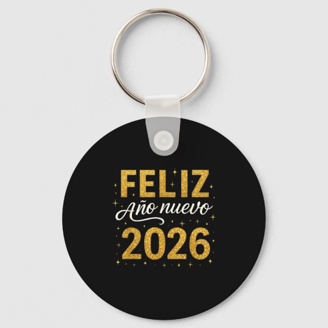 Feliz Año Nuevo 2026 New Year Spanish Fiesta Firew Schlüsselanhänger (Vorderseite)