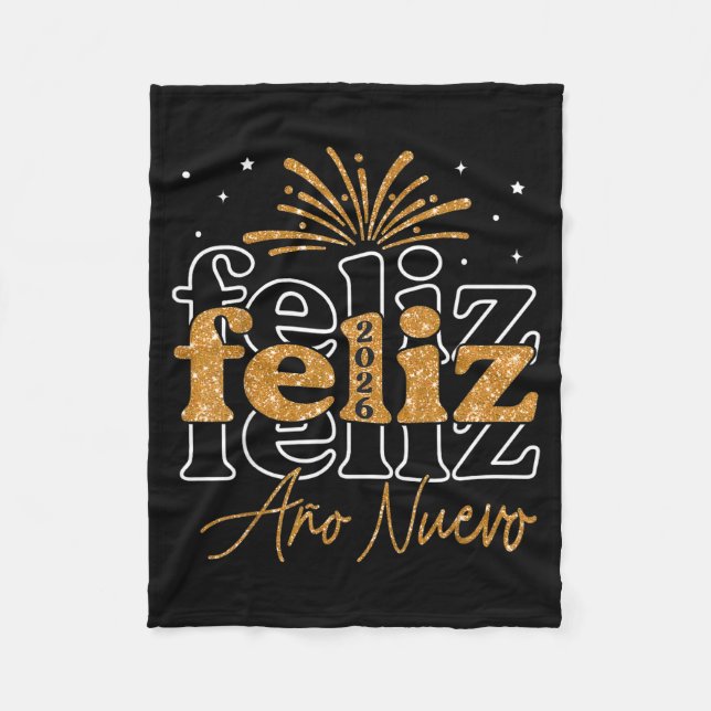 Feliz Año Nuevo 2026 Spanish New Years Eve Party  Fleecedecke (Vorderseite)
