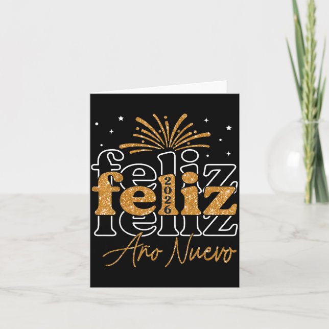 Feliz Año Nuevo 2026 Spanish New Years Eve Party  Karte (Vorderseite)