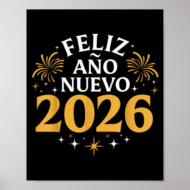 Feliz Año Nuevo 2026 Spanish New Years Eve Party  Poster (Vorne)