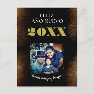 Feliz Año Nuevo Elegantes Calligrafy Script-Foto Postkarte