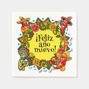 Feliz Ano Nuevo - Frohes Neues Jahr in Spanien Serviette