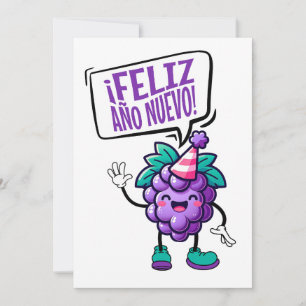 Feliz Año Nuevo Uvas Spanisches Glück Neues Jahr Einladung
