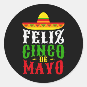 Feliz Cinco De Mayo Mexiko Festival Party Runder Aufkleber