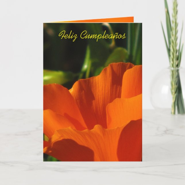 Feliz Cumpleaños - Amapola de California Karte (Vorderseite)