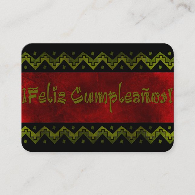 Feliz cumpleanos arriba visitenkarte (Vorderseite)