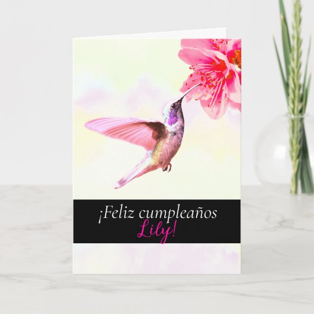 Feliz cumpleaños - Carte d'anniversaire des colibr (Devant)