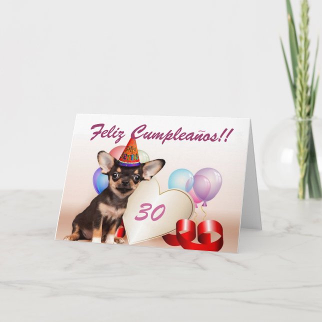 Feliz Cumpleaños Chihuahuahundegrußkarte Karte (Vorderseite)